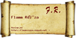 Flamm Róza névjegykártya
